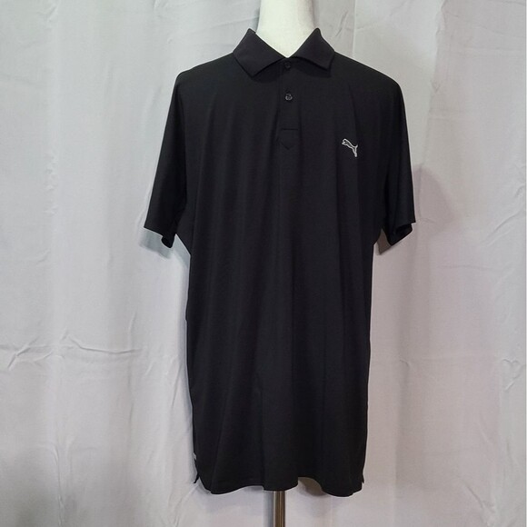 Puma Other - Puma Sport Lifestyle Men's Black Logo Print Short Sleeve Polo Shirt Size Large